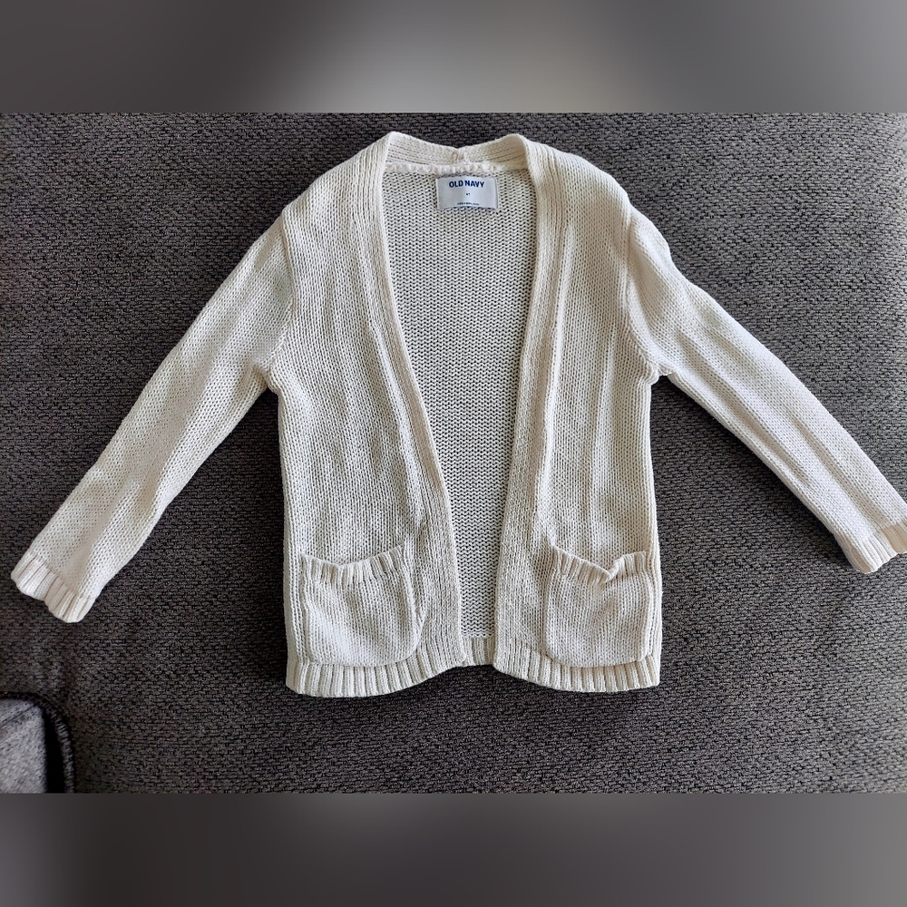 Old Navy Girls Biege Open Front Cardigan Sweater, 4t